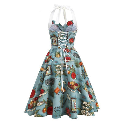 Abito Pin Up Con Scollo All'americana