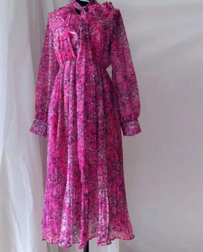 Abito Retrò In Pizzo Viola