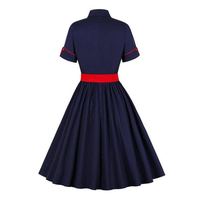 Abito Rockabilly Blu Navy