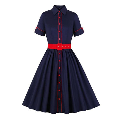 Abito Rockabilly Blu Navy