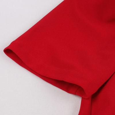 Abito Rosso Anni '50 Con Collo Largo