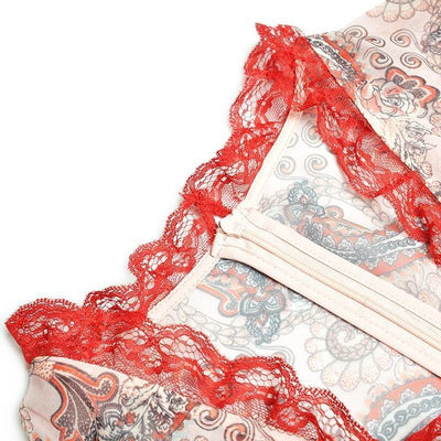 Abito In Pizzo Vintage Rosso