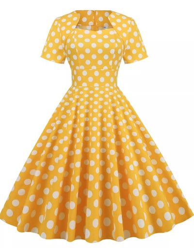 Abito Stile Vintage Anni '50 Giallo