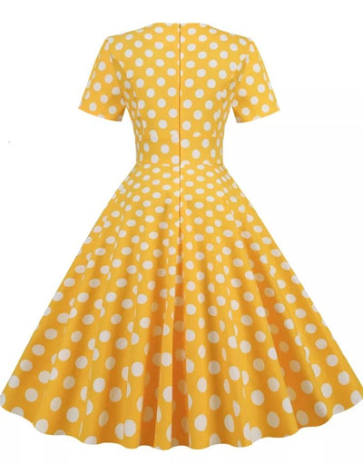 Abito Stile Vintage Anni '50 Giallo