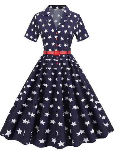 Abito Stile Anni '60 Da Donna Blu Royal