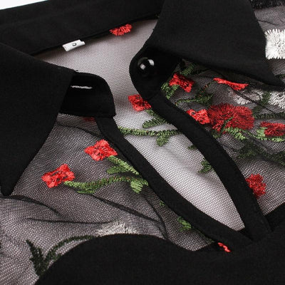 Abito Stile Anni '50 Con Fiori Ricamati