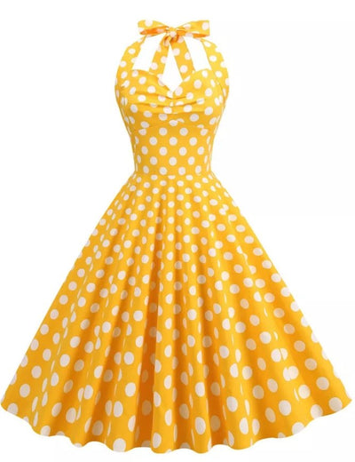 Abito Svasato Anni '50 A Spalla Scoperta