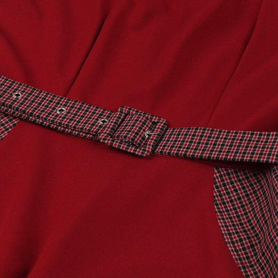 Abito A Trapezio Anni '50 Bordeaux