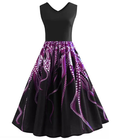 Abito Vintage A Trapezio Senza Maniche