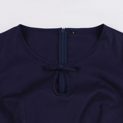 Abito Vintage Anni '50 Blu Scuro E Giallo