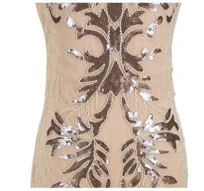 Abito Beige Art Déco Vintage Anni '20