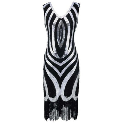 Abito Vintage Anni '20 Con Perline Nere