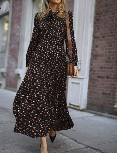 Abito Fluido Vintage Anni '40 Nero