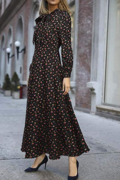 Abito Fluido Vintage Anni '40 Nero