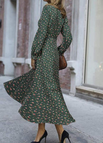 Abito Fluido Vintage Anni '40 Verde