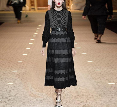 Abito Con Maniche A Lanterna Vintage Anni '40