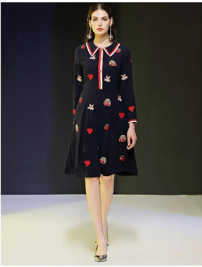 Abito Da Sera Blu Navy Vintage Anni '40