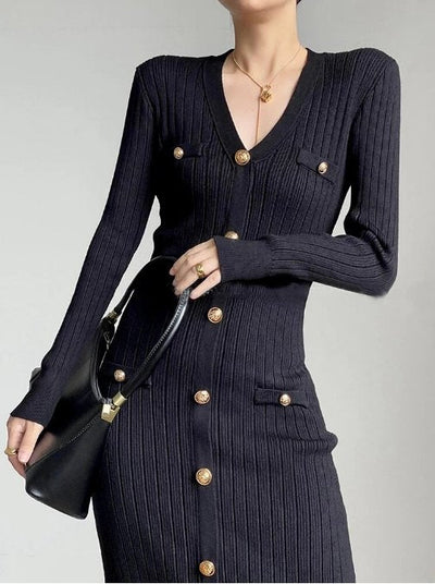 Abito Aderente Nero Vintage Anni '40