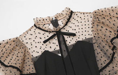 Abito Nero A Vita Alta Vintage Anni '40