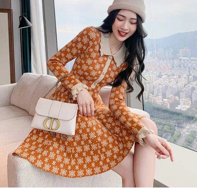 Abito Arancione Old School Vintage Anni '40