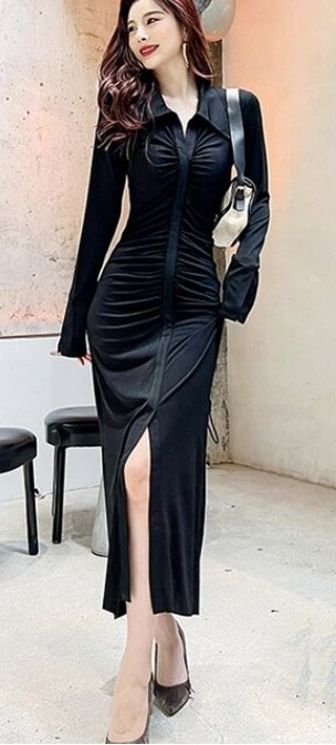 Abito Autunno Inverno Vintage Nero