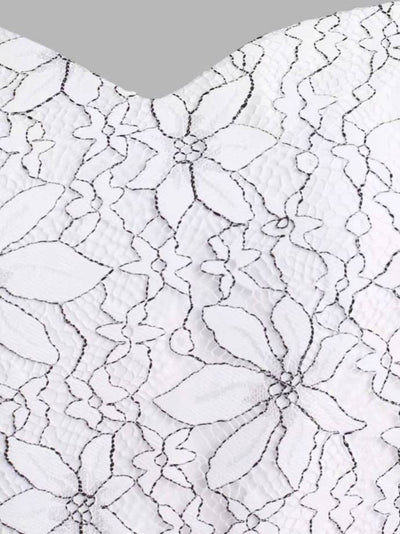 Abito Vintage Con Ricamo Bianco