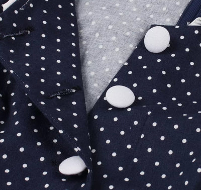 Abito Vintage Blu Con Colletto In Pizzo