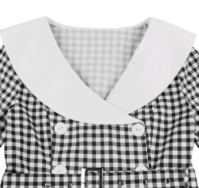 Abito Vintage A Quadri Neri