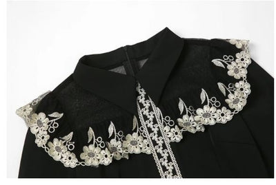 Abito Vintage Nero Con Colletto Alla Peter Pan