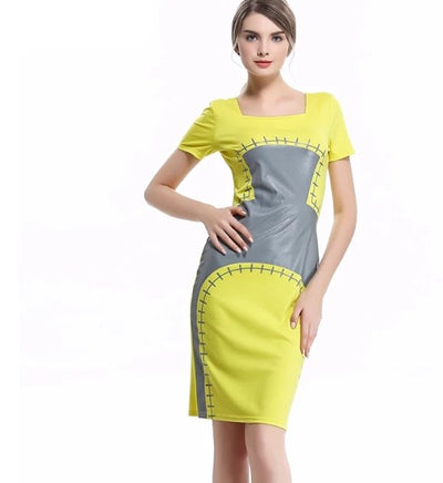 Abito Vintage A Matita Giallo Chic