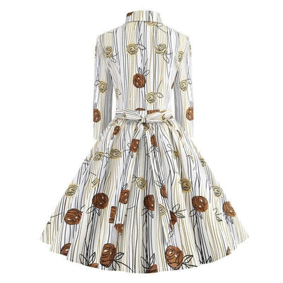 Abito Vintage Disegno Maniche Lunghe