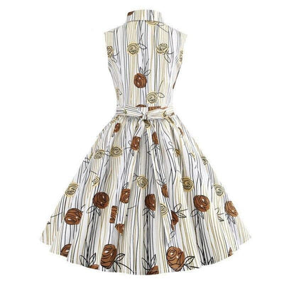 Abito Vintage Disegno Senza Maniche