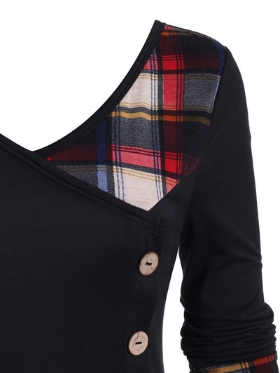 Abito Vintage Scozzese Nero