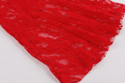 Abito Vintage Taglie Forti Con Ricamo Rosso