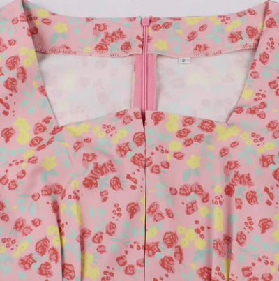 Abito Vintage Rosa A Vita Alta Taglie Forti