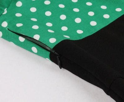 Abito Svasato Vintage Taglie Forti Verde Nero