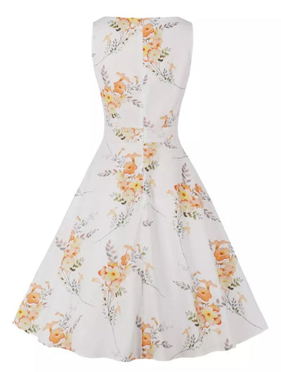 Abito Lungo Vintage Anni '50 Bianco