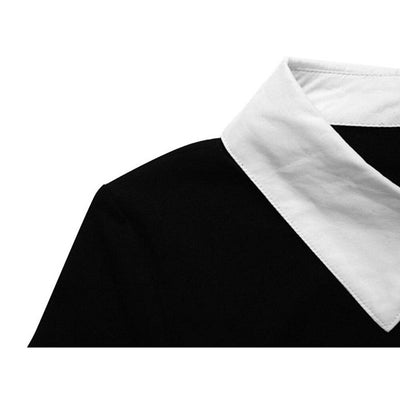 Abito Vintage Nero Con Colletto Bianco