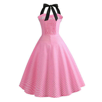 Abito Vintage A Pois Rosa Pin-Up