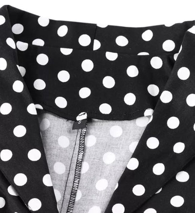 Abito Vintage A Pois Nero Pin Up