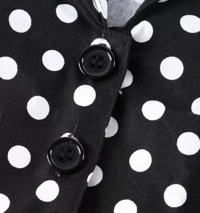 Abito Vintage A Pois Nero Pin Up