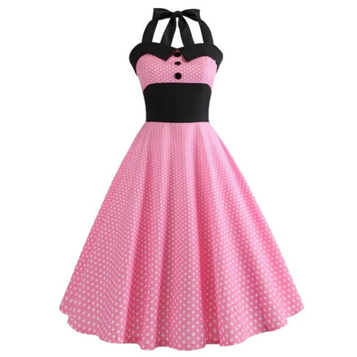 Abito Vintage A Pois Rosa Pin-Up