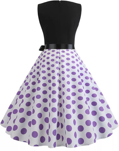 Abito Vintage Pin Up Viola A Pois