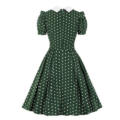 Abito Vintage A Pois Verde