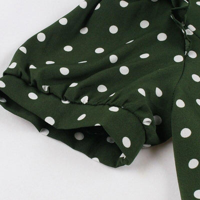 Abito Vintage A Pois Verde