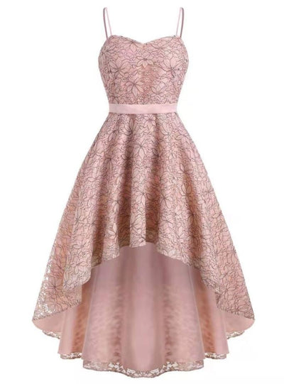 Abito Vintage Con Ricamo Rosa