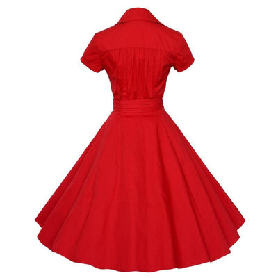 Abito Vintage Anni '50 Rosso Solido