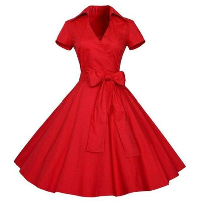 Abito Vintage Anni '50 Rosso Solido