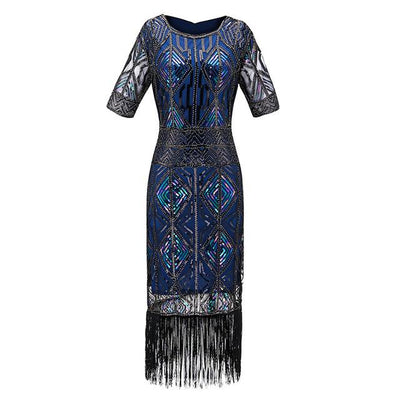 Abito Lungo Blu Gatsby Vintage Anni '20