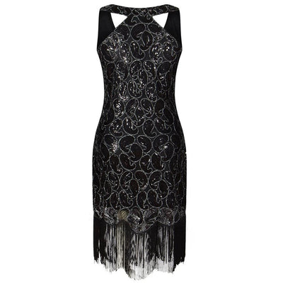 Sexy Abito Vintage Nero Anni '20